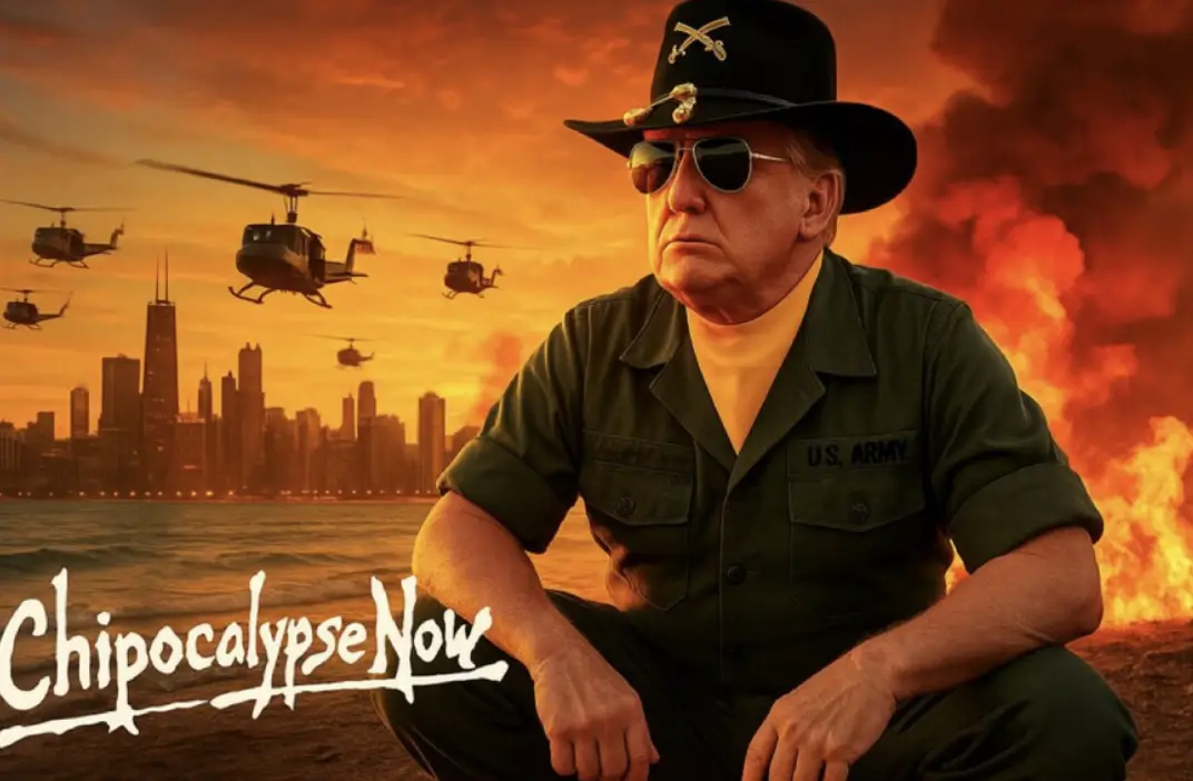 Trump captioned the image with a 'threat' to Chicago (Truth/Donald J. Trump)