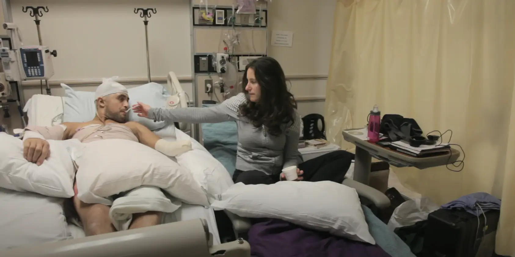 Garcia in hospital with his then-partner.