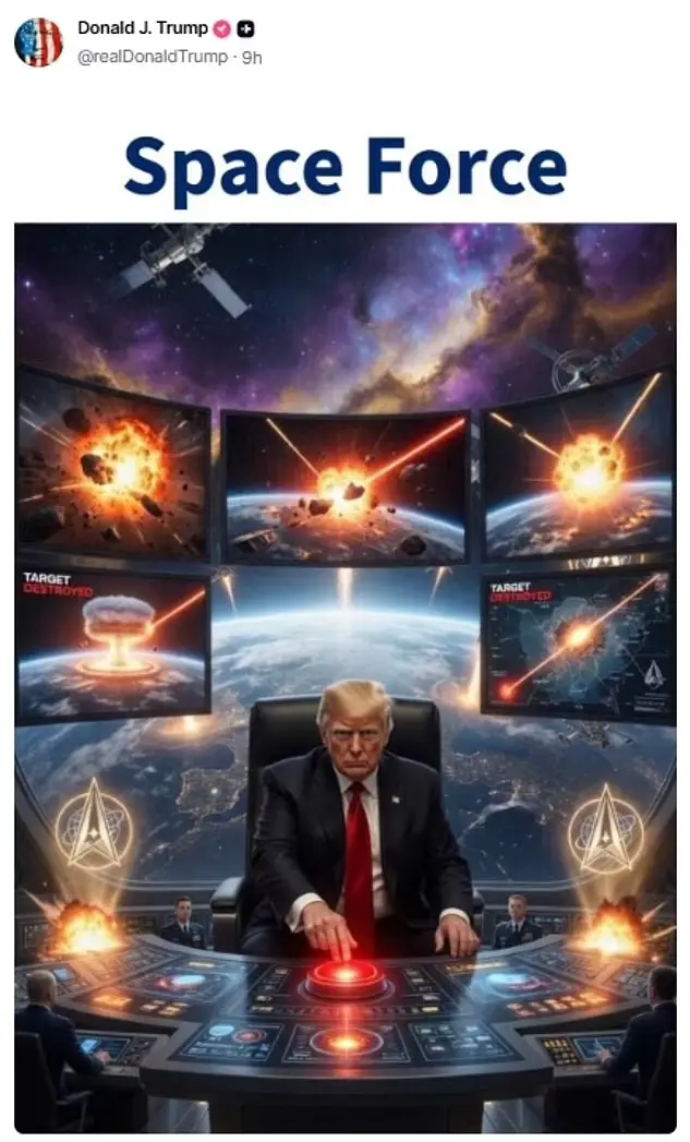 Trump posted this strange image on Truth Social on Sunday evening (DONALD TRUMP/TRUTH SOCIAL)