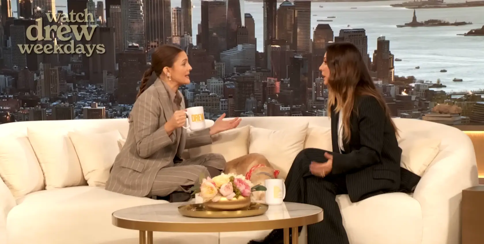 Drew Barrymore split the beans to Kaley Cuoco (YouTube/The Drew Barrymore Show)