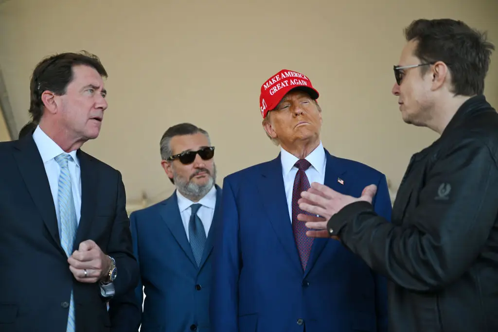 Sen. Bill Hagerty, Sen. Ted Cruz, President Donald Trump and Elon Musk pictured together in November (Brandon Bell/Getty Images)