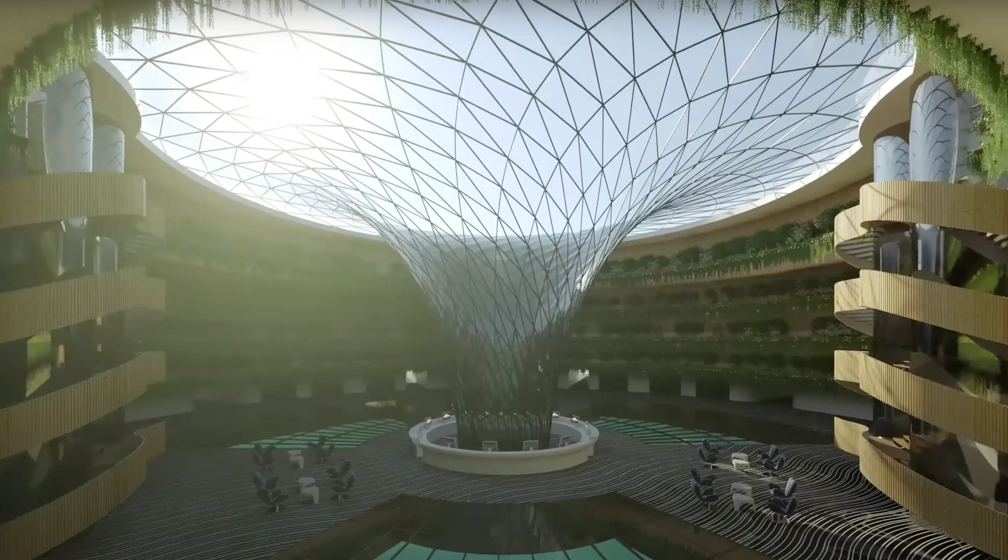 The huge lobby will have glass flooring so guests can view the aquatic life beneath their feet (Hayri Atak Architectural Design Studio)