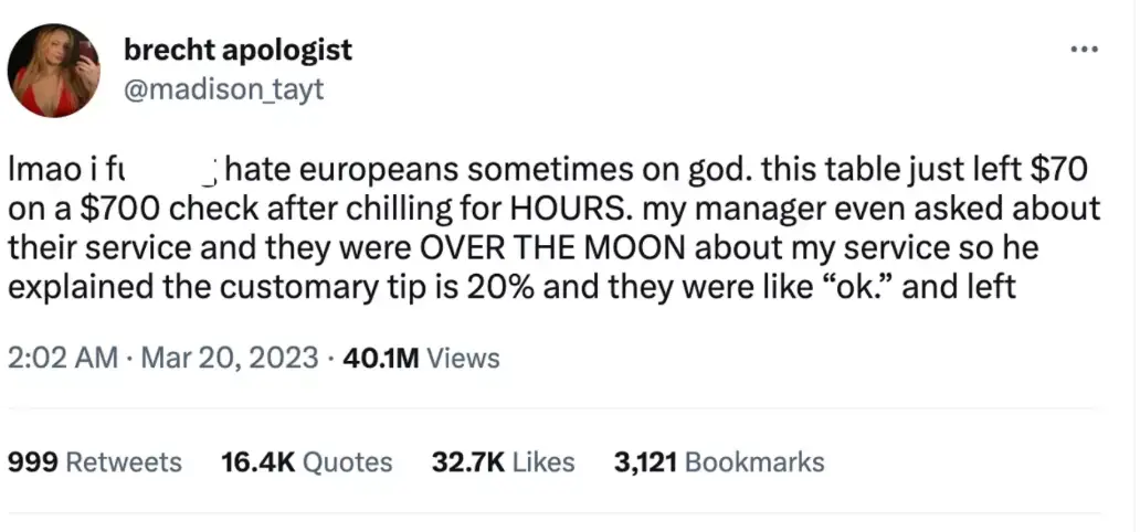 Madison was not best pleased (Twitter/@madison_tayt)