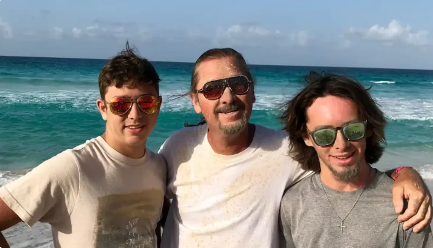 David Rainey seen with his sons, Jack and Bailey.