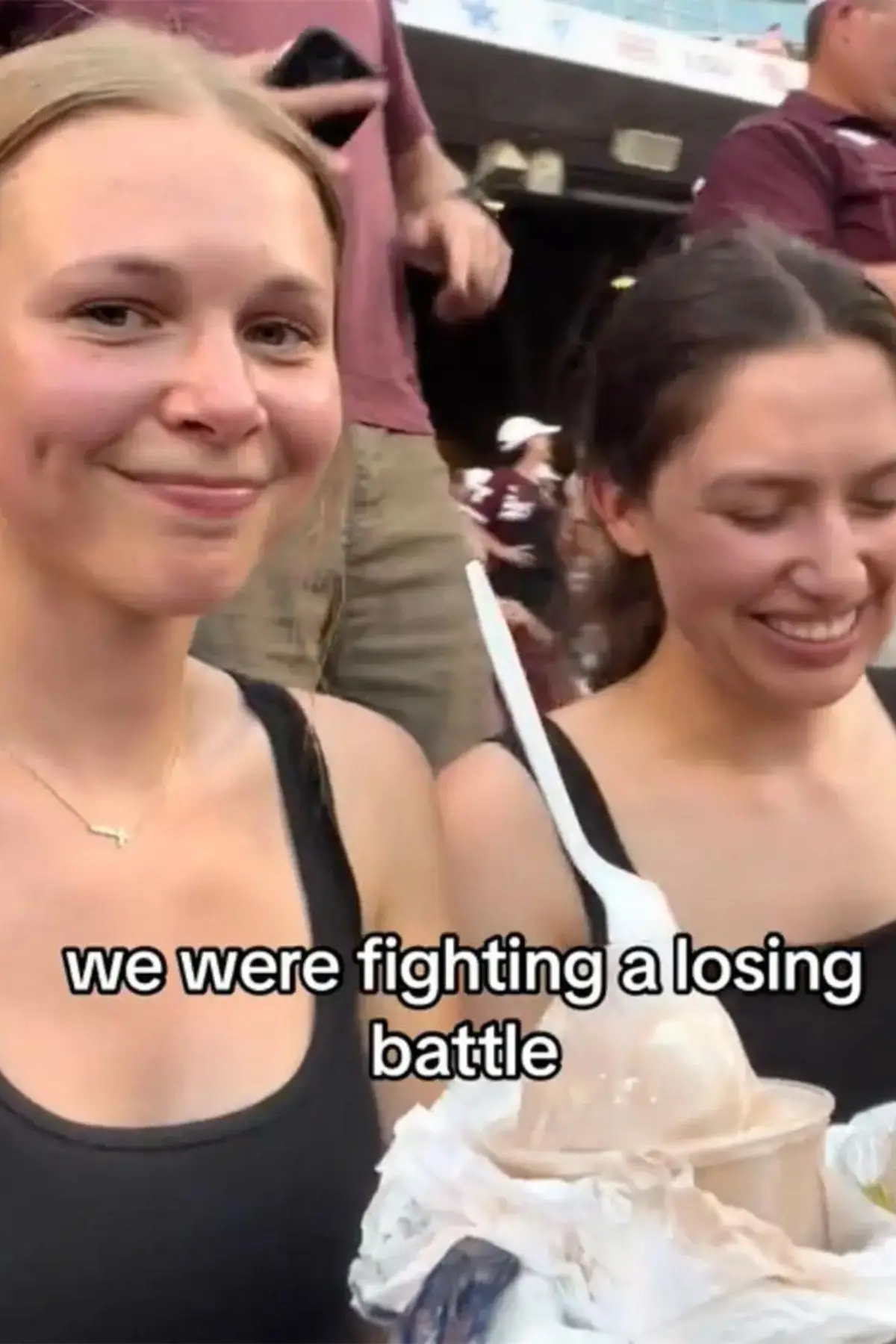 The pair started receiving messages from friends who saw them on TV at the MCWS. (.anniej4/TikTok)