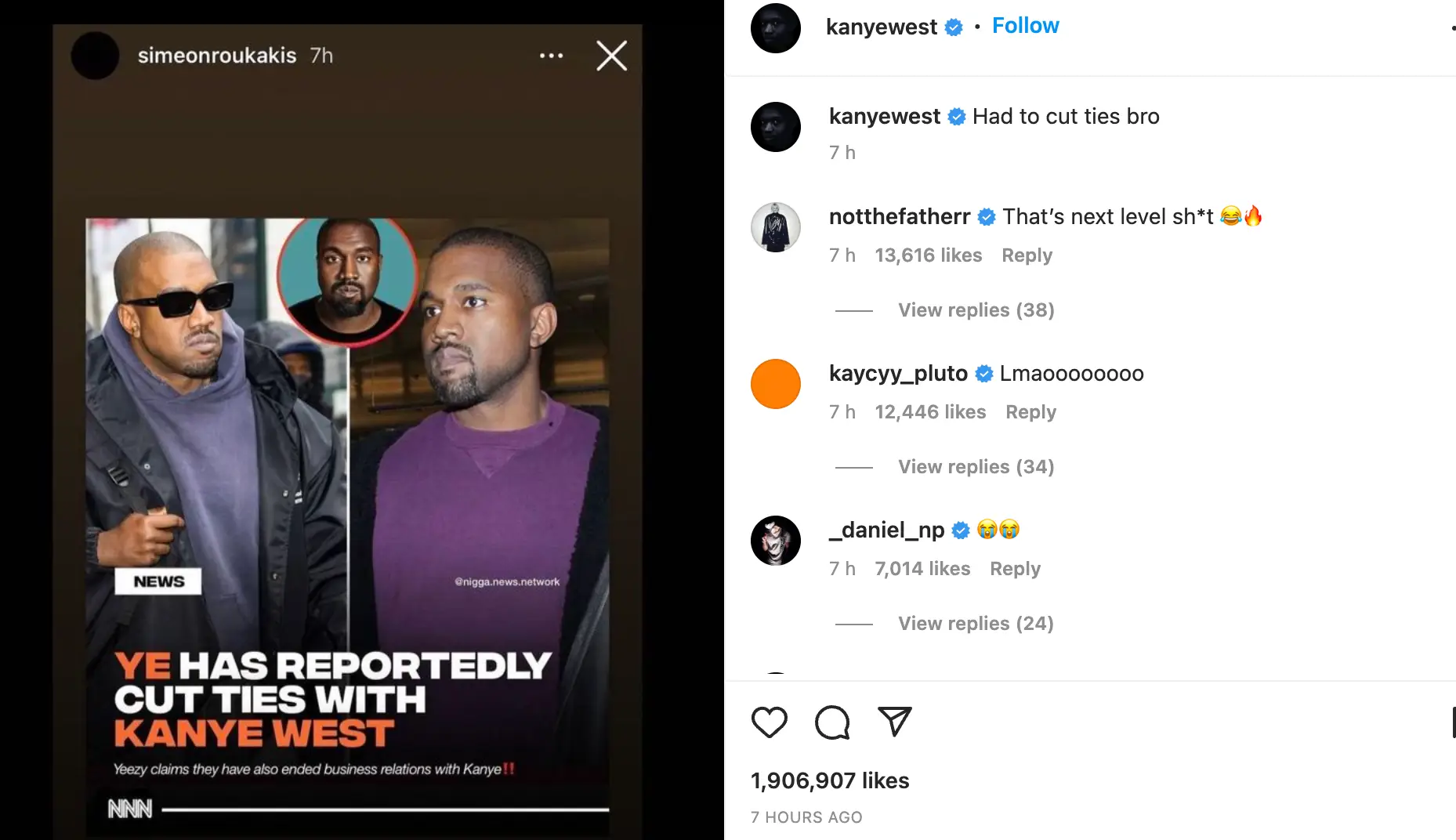 West appeared to mock his losses with a meme.