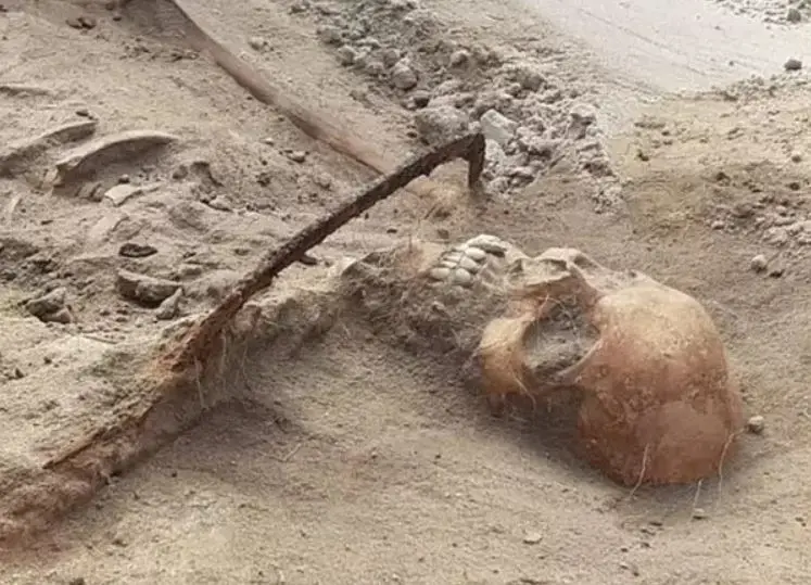 A 2015 dig discovered the skeletons of several men who were also buried with a sickle over their throat.