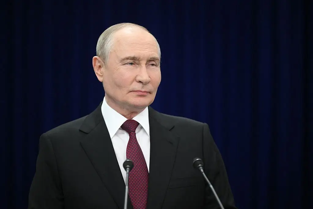 Vladimir Putin appeared to make a threat to British military sites on UK soil (Kristina Solovyova / POOL / AFP via Getty Images)