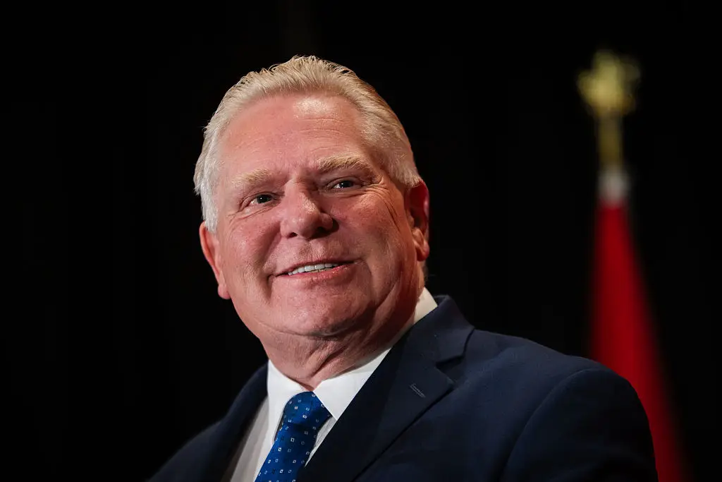 Ontario Premier Doug Ford has threatened to cut off electricity exports to the US amid the escalating trade war.(Laura Proctor/Bloomberg via Getty Images)