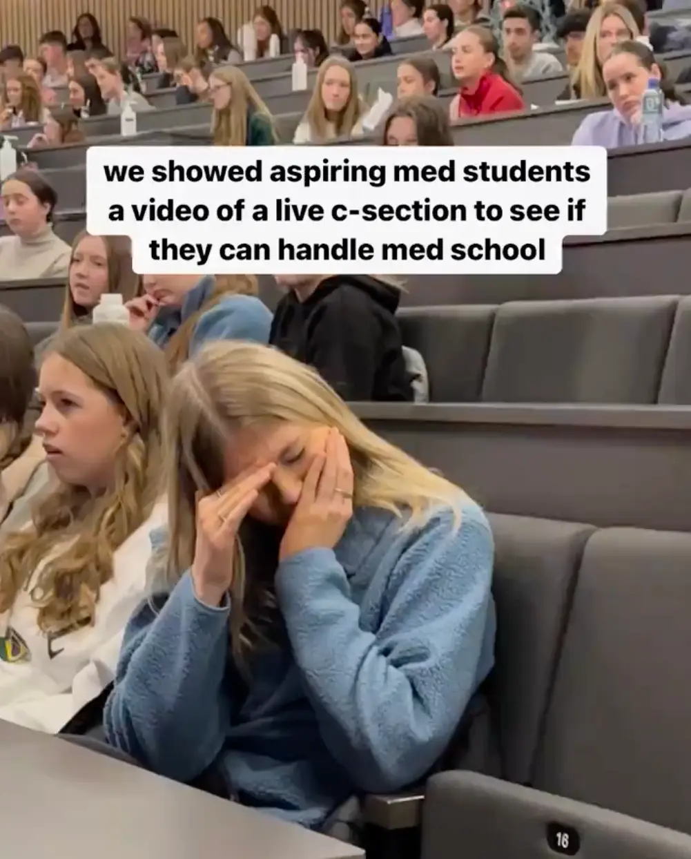 Students were a little repulsed by what they saw. (TikTok / @rcsi_studentlife)