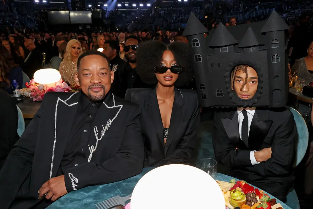 Will Smith with his famous offspring, Willow and Jada, at the Grammys earlier this month (Kevin Mazur/Getty Images for The Recording Academy)
