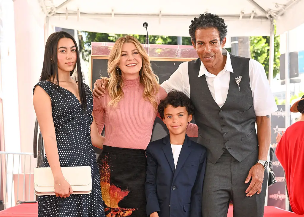 The star with her family, Stella, Eli and husband, Chris (Michael Buckner/Variety via Getty Images)