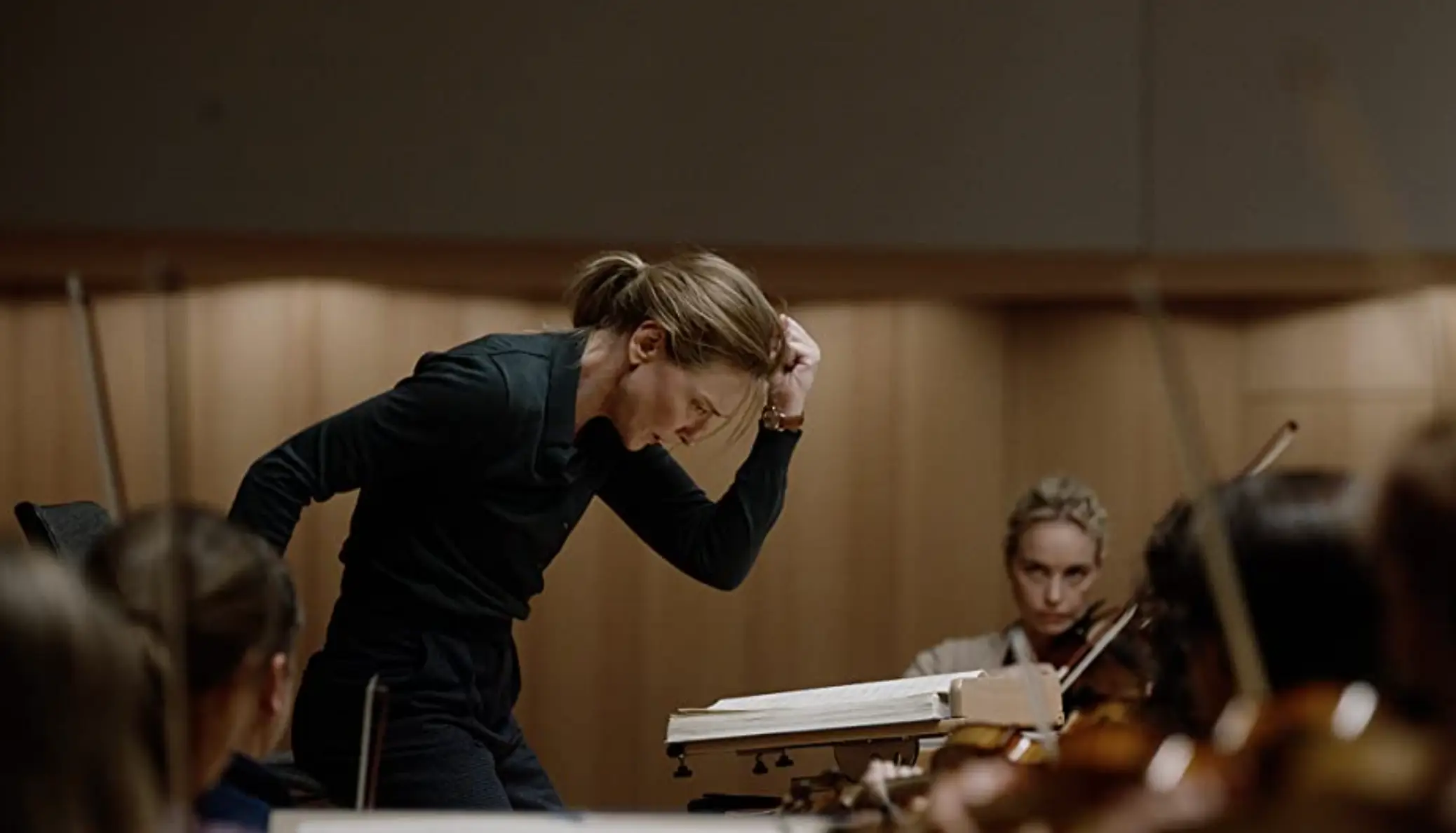 The film is a psychological drama based on a fictional renowned composer and conductor named Lydia Tár, portrayed by Cate Blanchett.