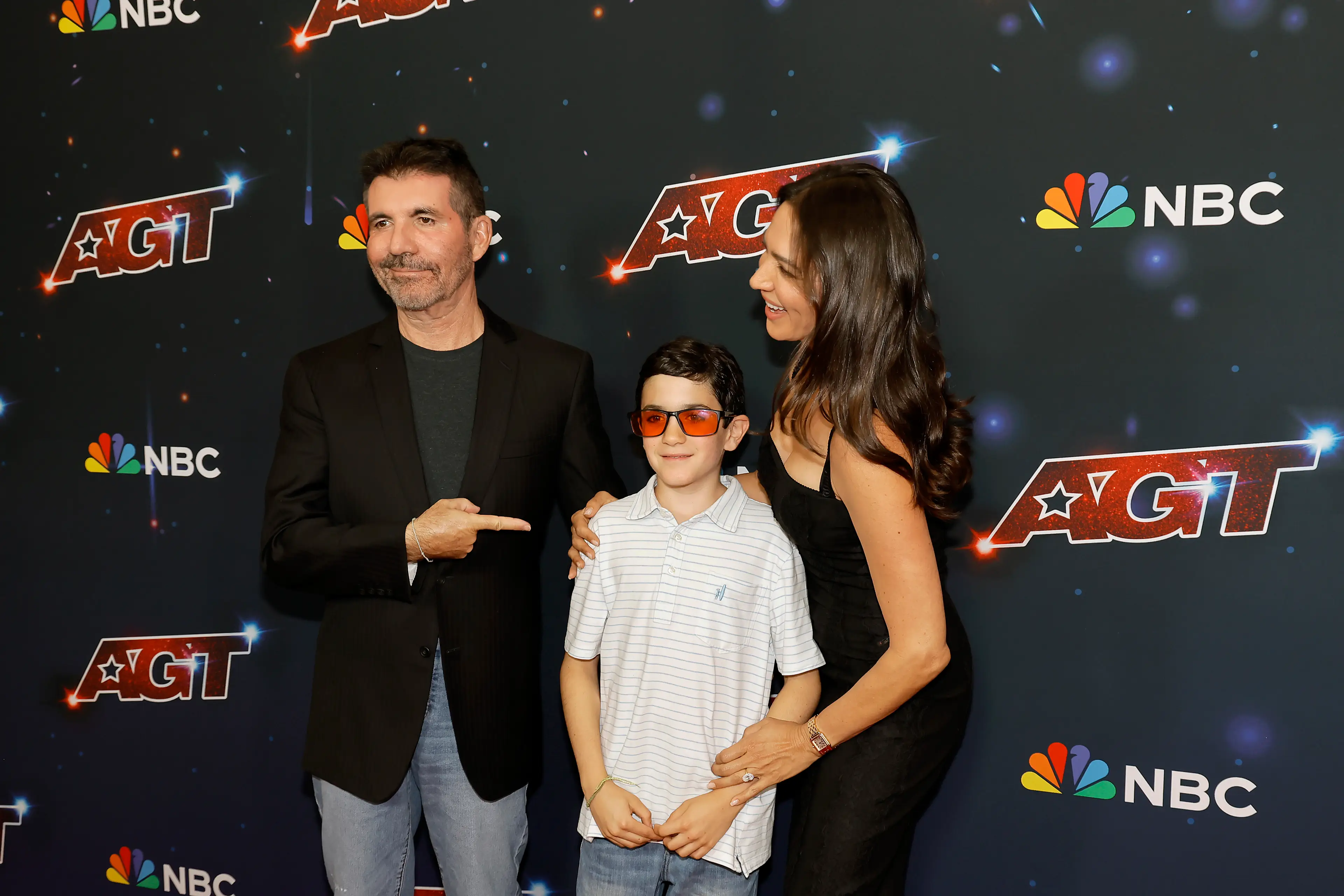Eric took to the carpet with his parents.