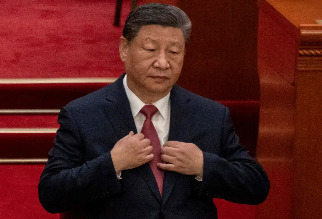 Jinping has hit back at Trump's tariffs with a huge 125 percent tax on American goods (Kevin Frayer/Getty Images)