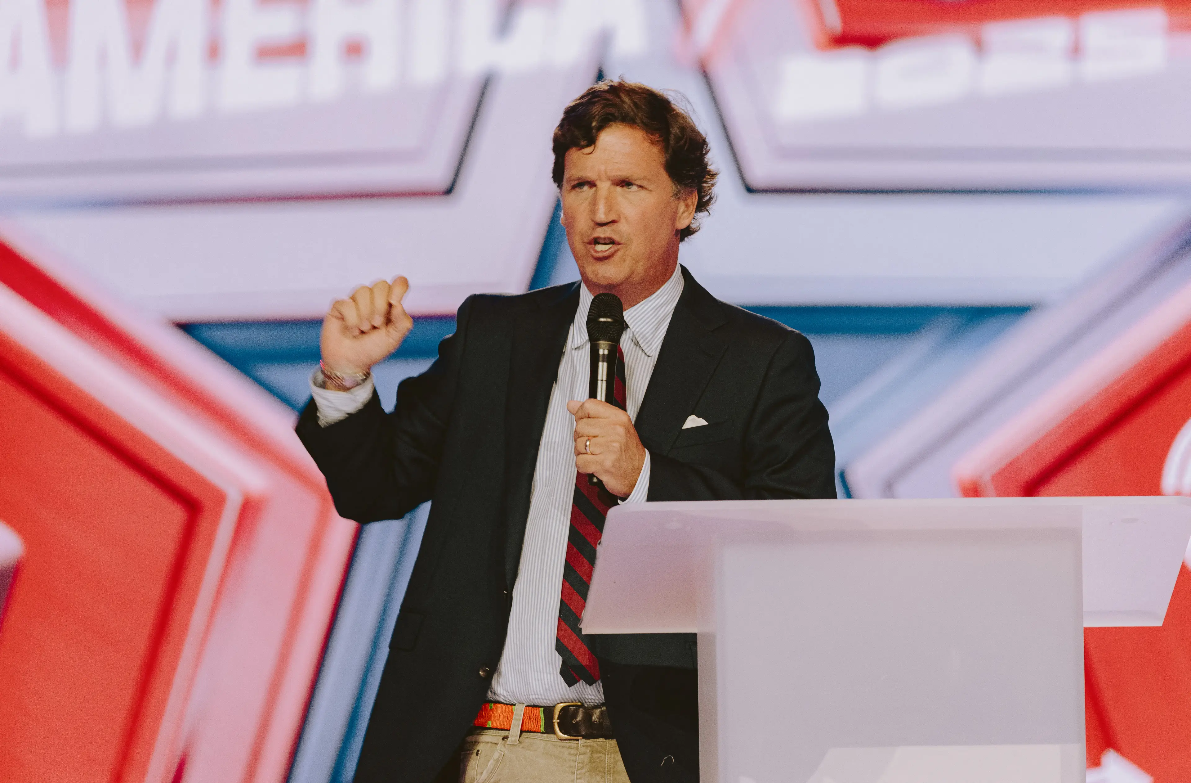 Tucker Carlson is one of the most influential commentators on the right of American politics (Olivier Touron / AFP via Getty Images)