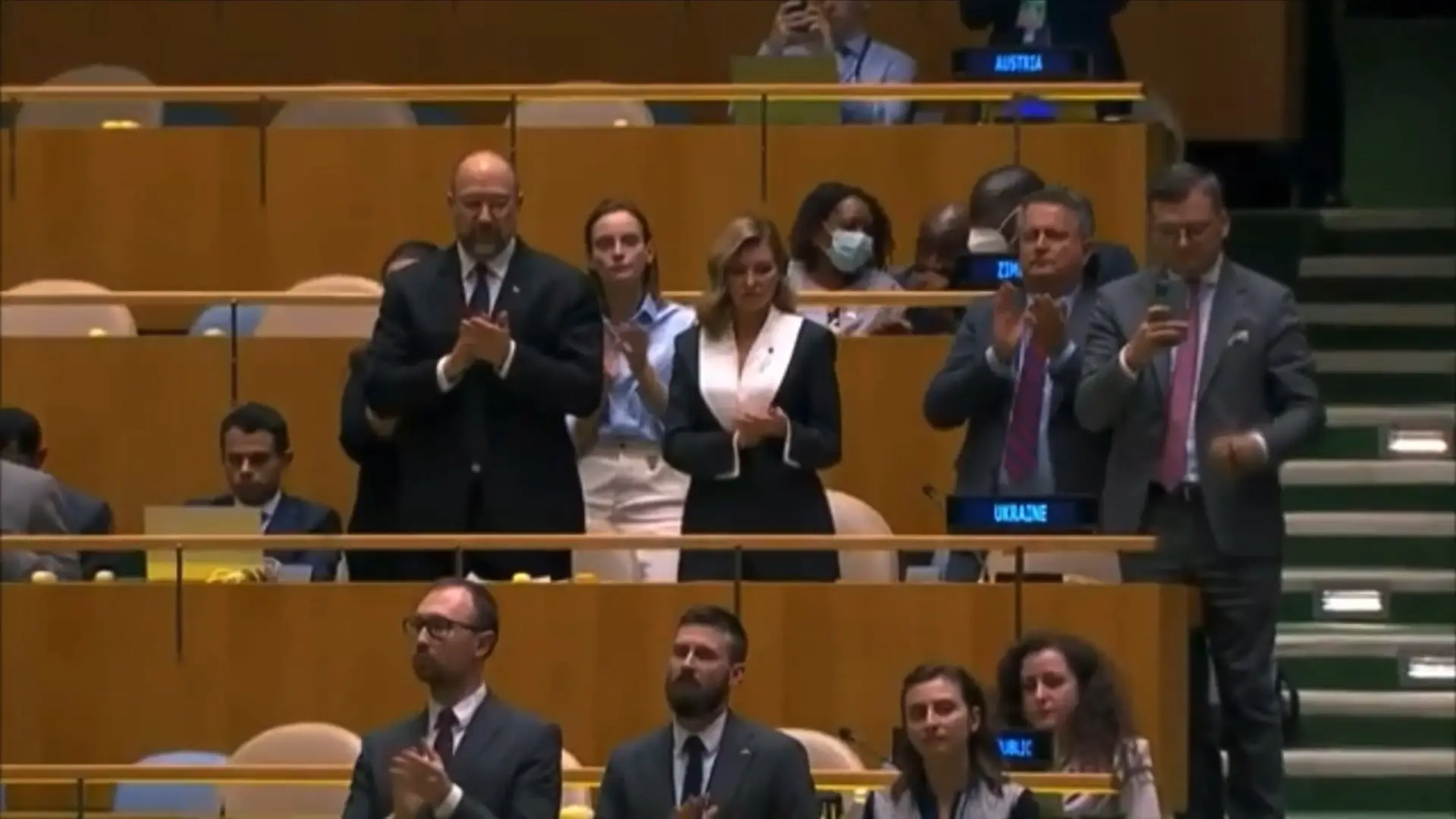 Olena Zelenska, Ukraine's first lady, was present at the UN general assembly.