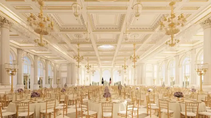 A blueprint plan of what the new ballroom might look like (The White House)
