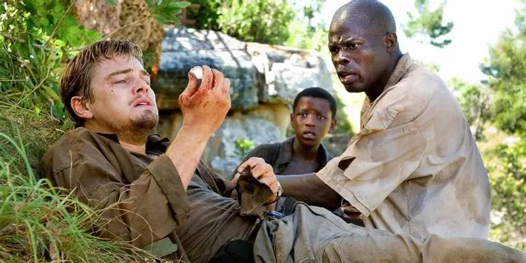 Leonardo DiCaprio and Djimon Hounsou in Blood Diamond. (Warner Bros.)