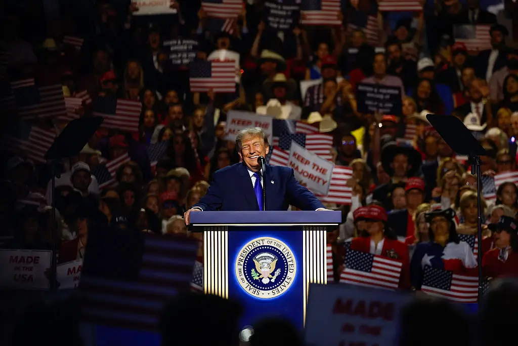 Donald Trump made a bizarre threat when speaking at the Republican Midterm Convention this week (Justin Sullivan/Getty Images)