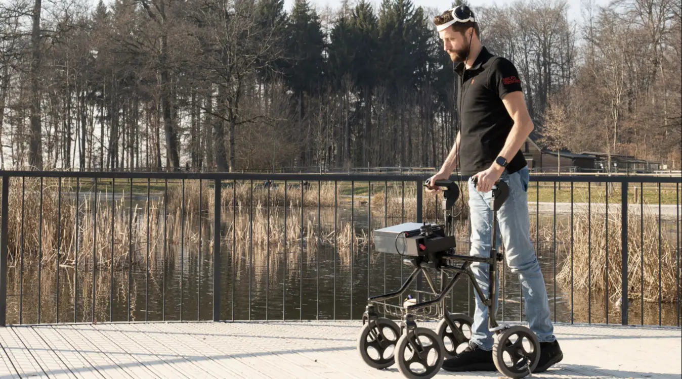 The paralyzed man has been able to walk again.