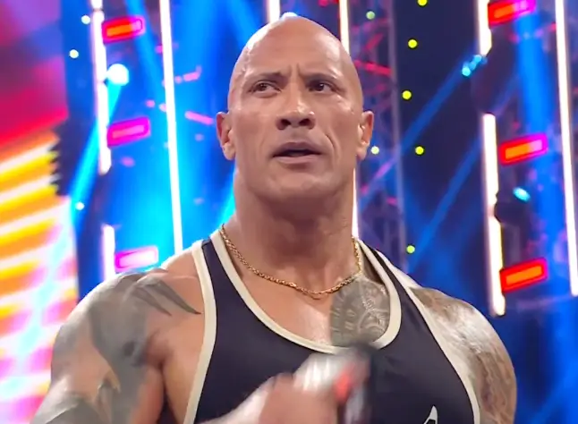 The crowd went wild at The Rock's appearance.