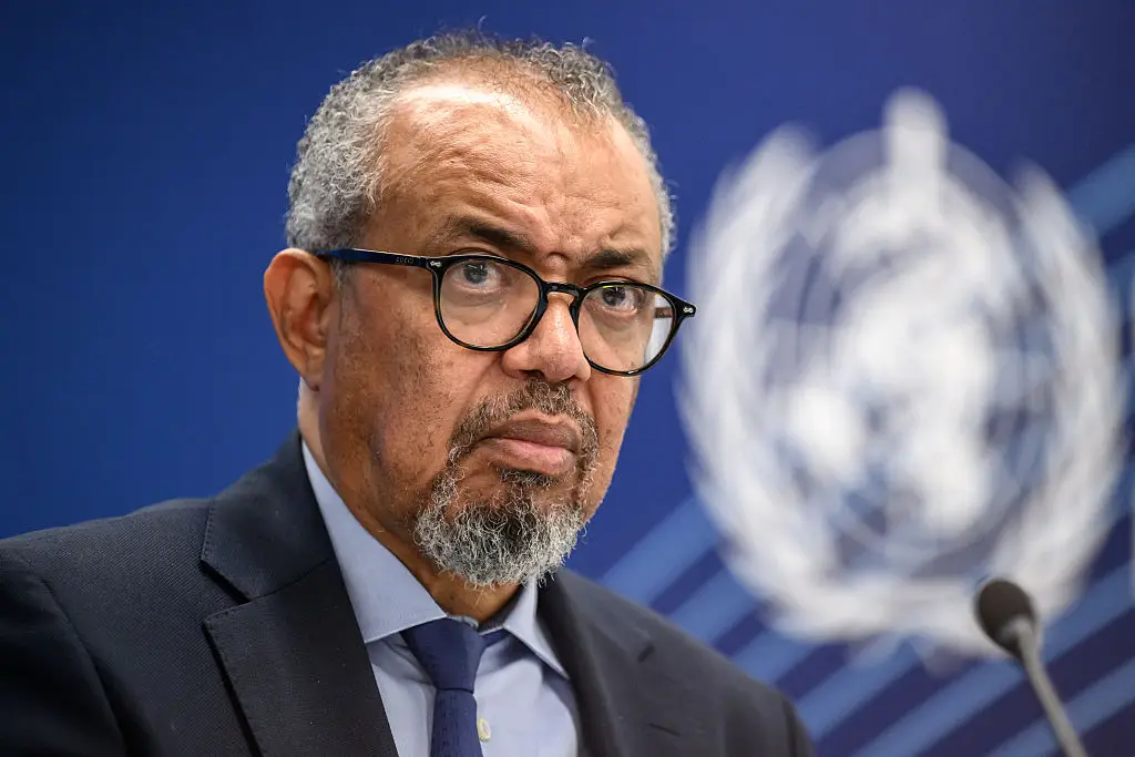 WHO Director-General Tedros Adhanom Ghebreyesus discussed the suspected plague case in Geneva on Wednesday (Photo by Fabrice COFFRINI / AFP via Getty Images)