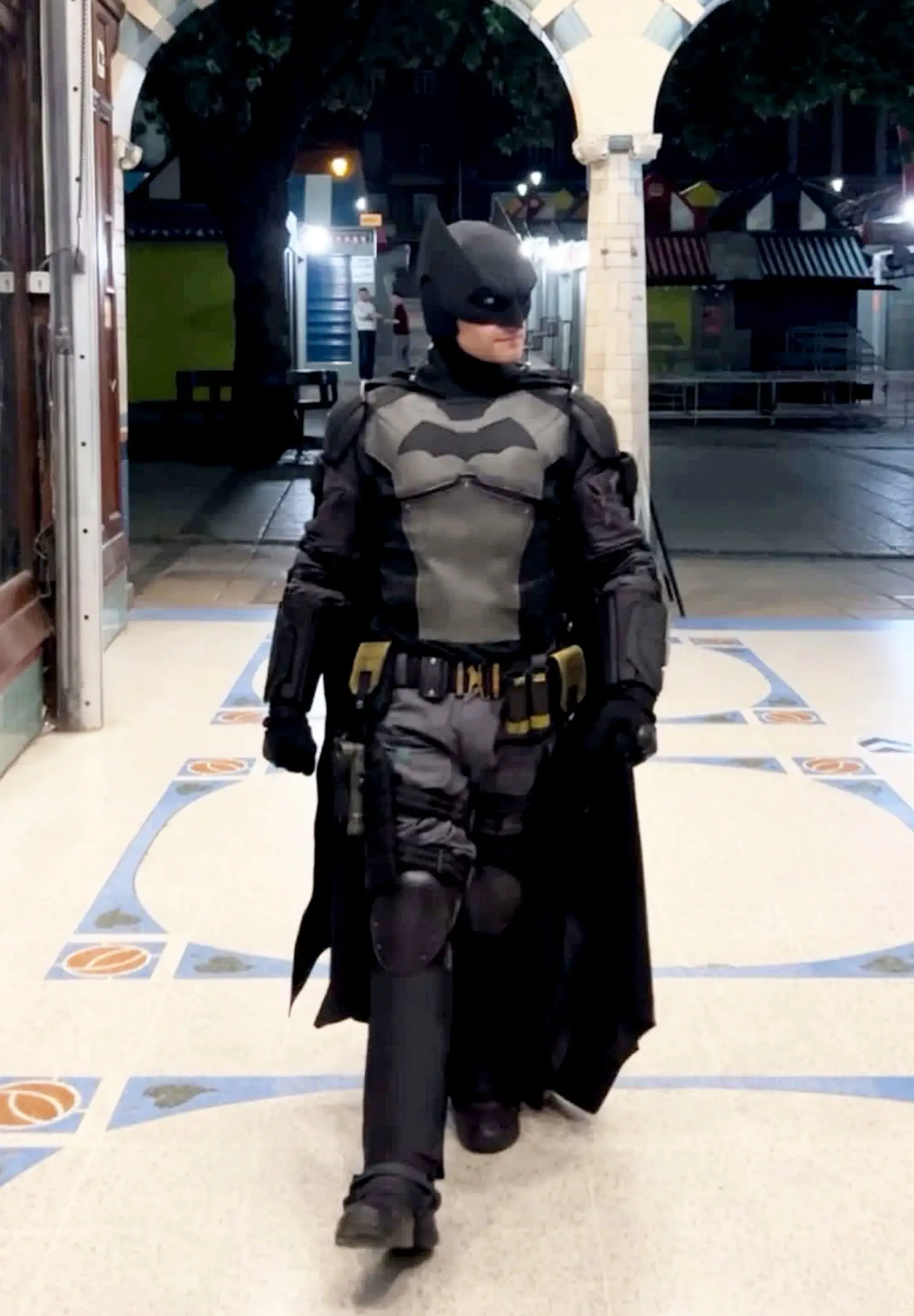 Decked out in a full replica Batman suit, Sonni was able to recover the stolen bag (Sonni Mason / SWNS)