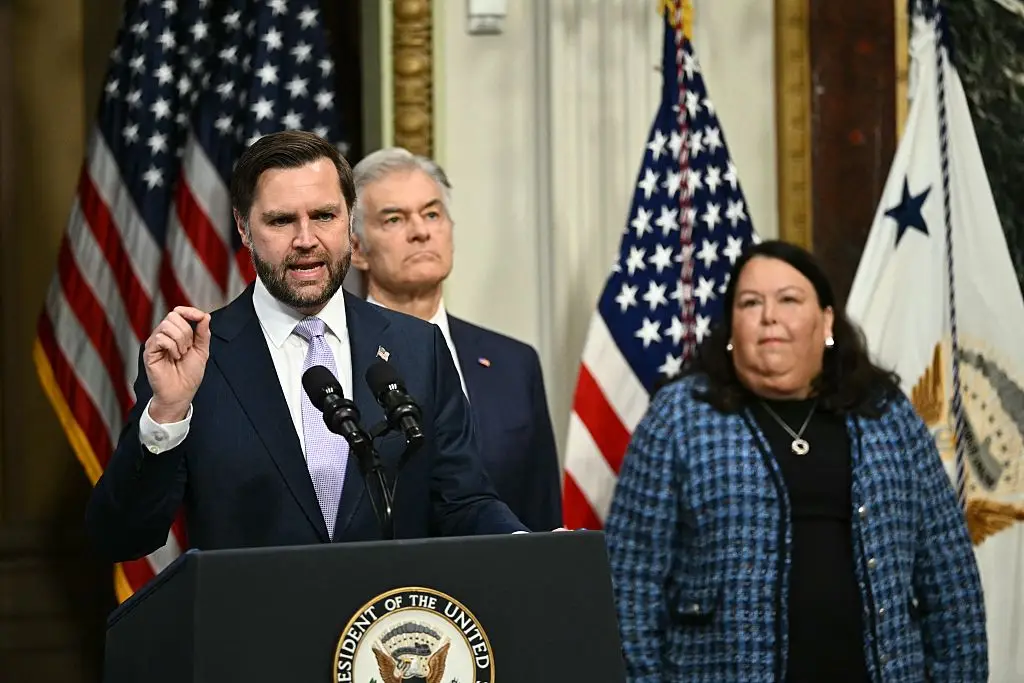 JD Vance was asked about Donald Trump's recent comments (Photo by Kent NISHIMURA / AFP via Getty Images)