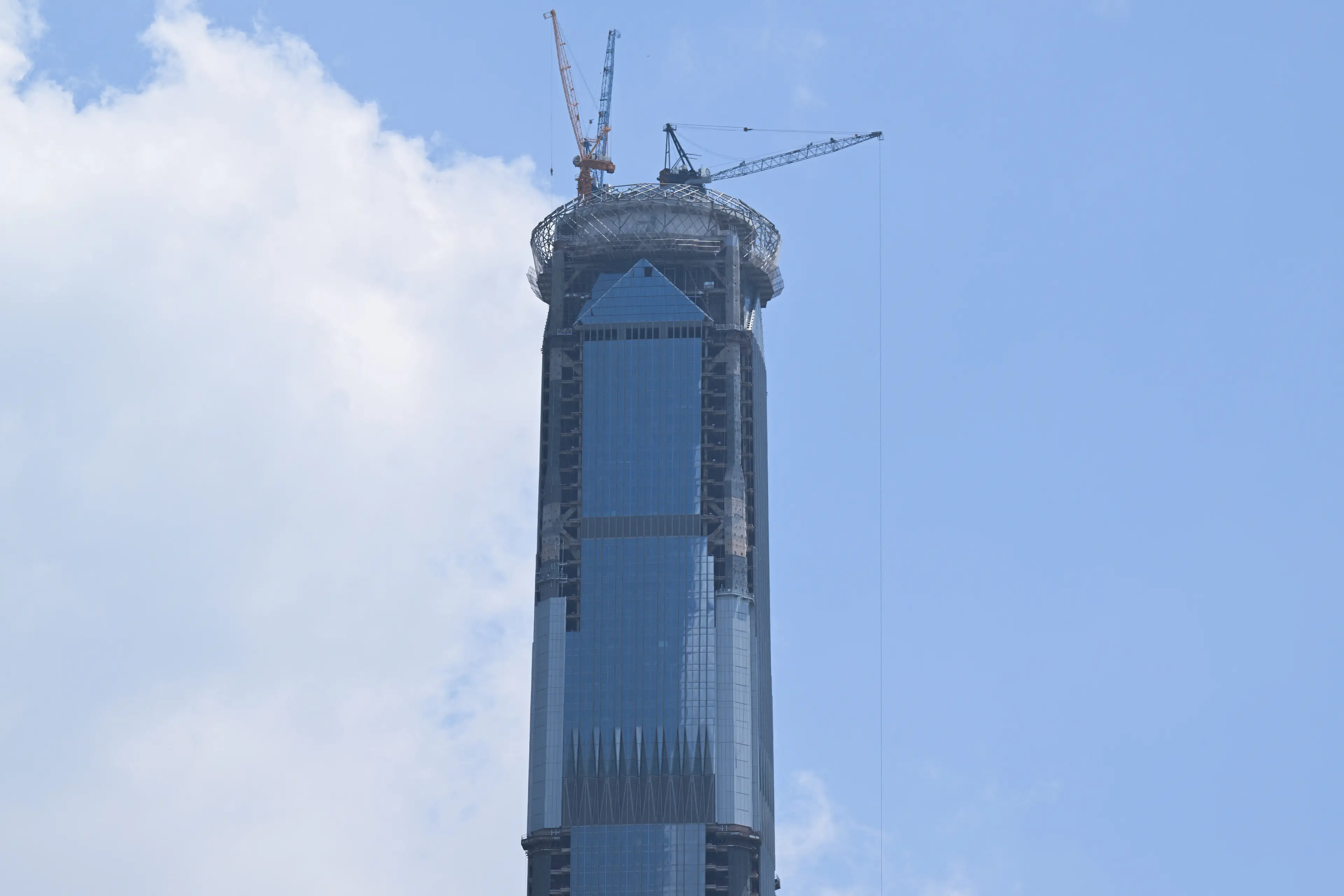 Construction pictured taking place on the building in 2026 (ADEK BERRY / AFP via Getty Images)