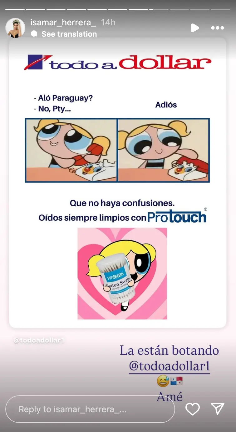 Herrera issued a playful response (isamar_herrera/Instagram)