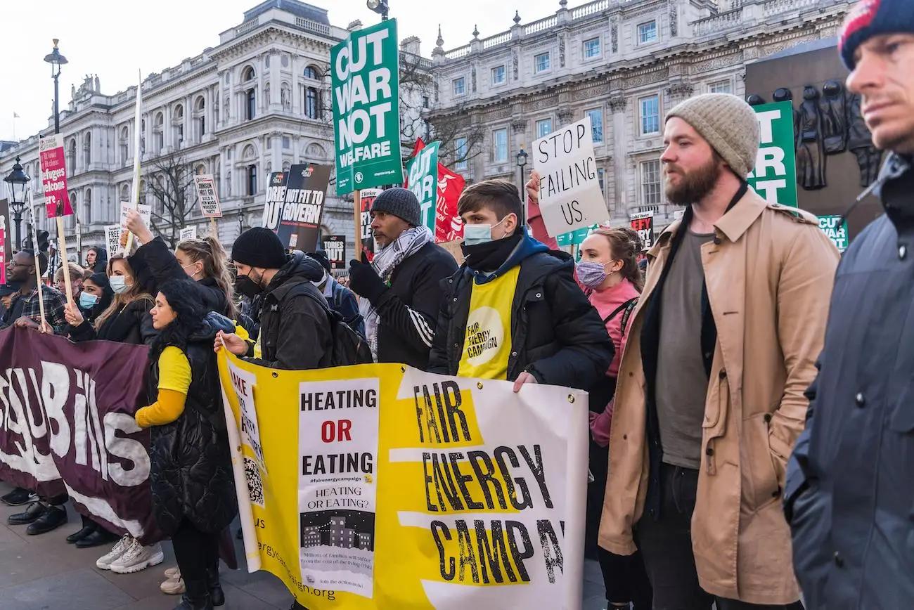 Fair Energy campaign at Protest against rising Cost of Living.