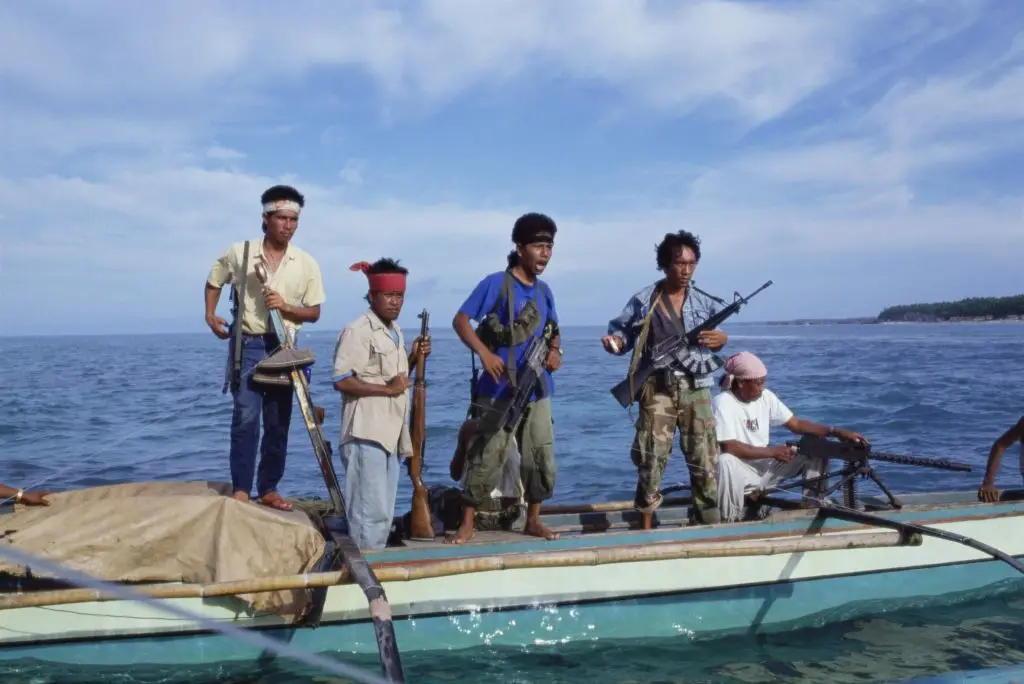 Pirates from the Sulu Archipelago, Philippines, look out for victims passing by at sea. Fishermen, merchant mariners and tourists are all likely targets (Eric-Paul-Pierre PASQUIER/Gamma-Rapho via Getty Images)