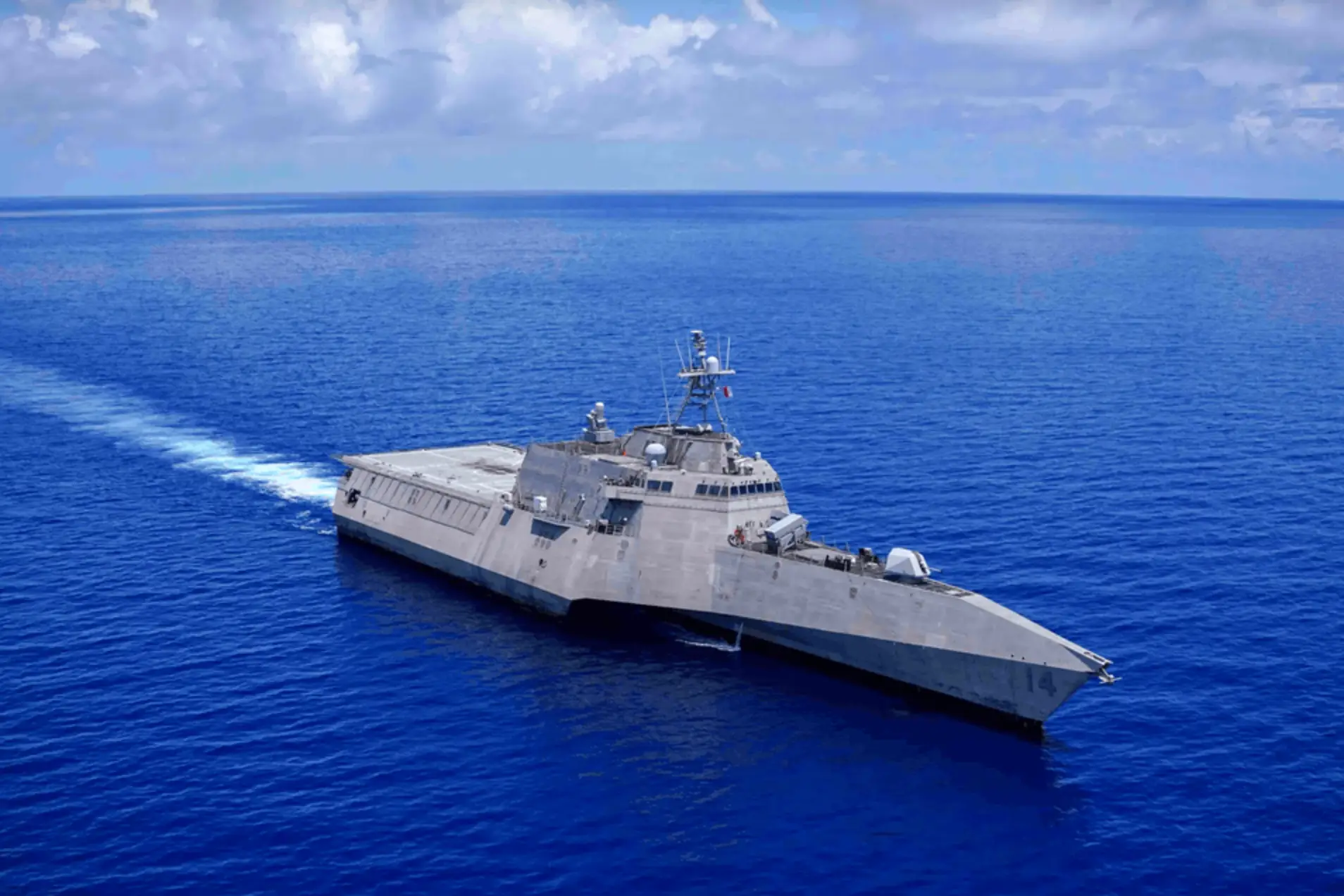 The USS Manchester underwent a facelift after its crew decided to install a satellite (USS Harpers Ferry - LSD 49)