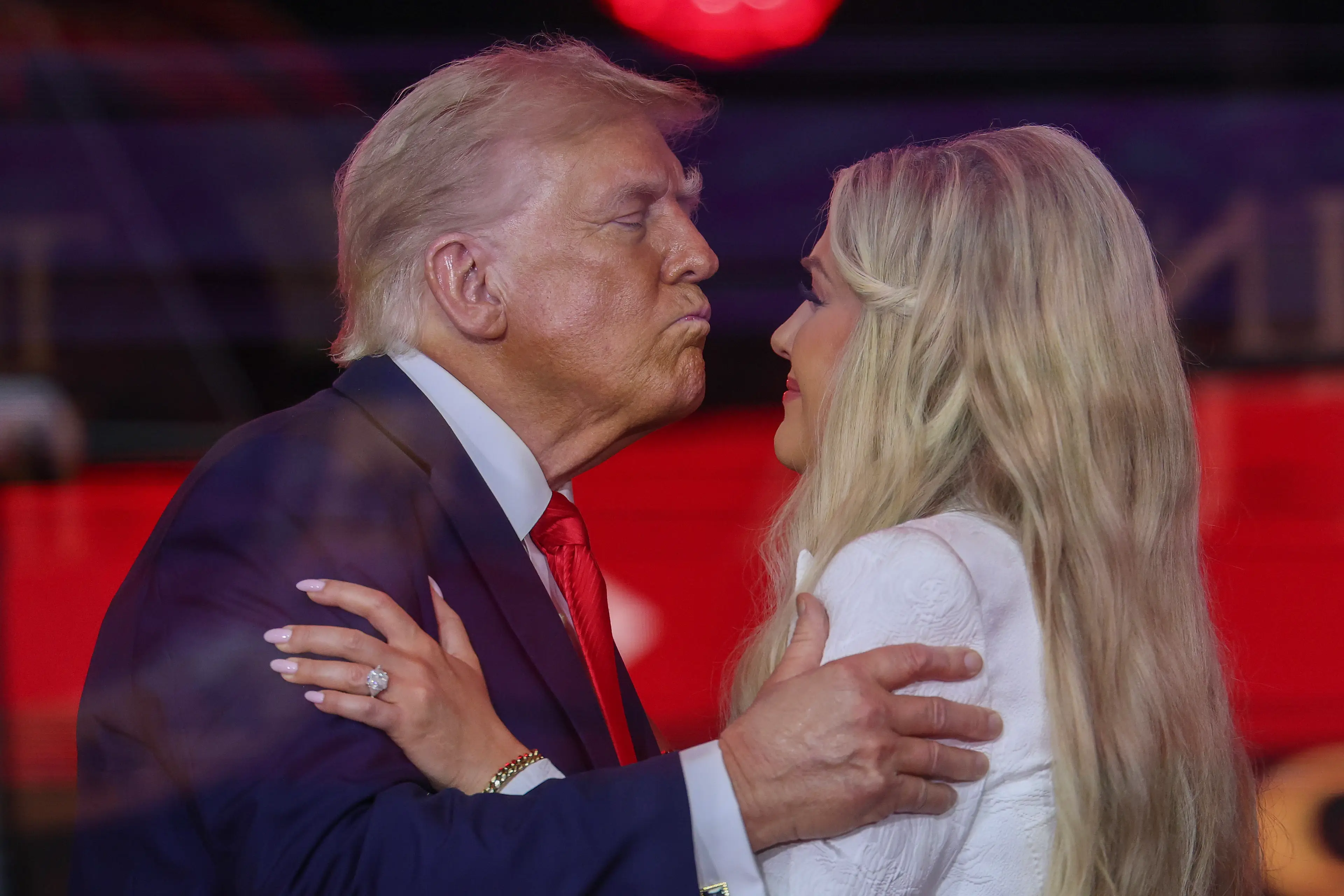 Trump and Erika Kirk at her husband's memorial (Win McNamee/Getty Images)