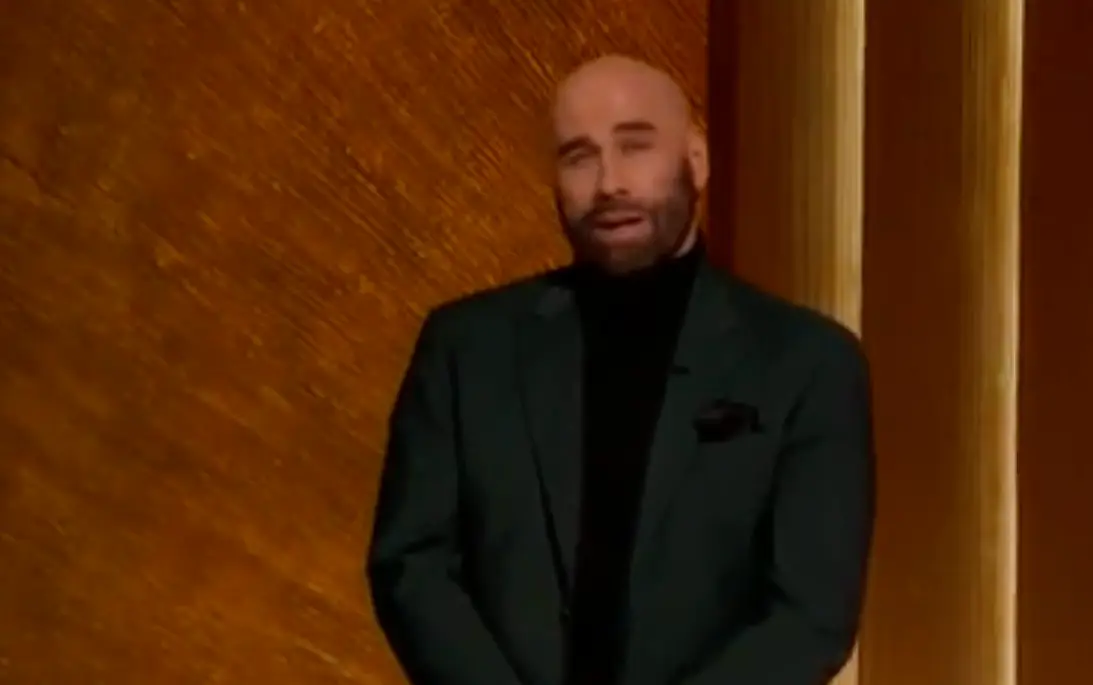 John Travolta introduced the segment.