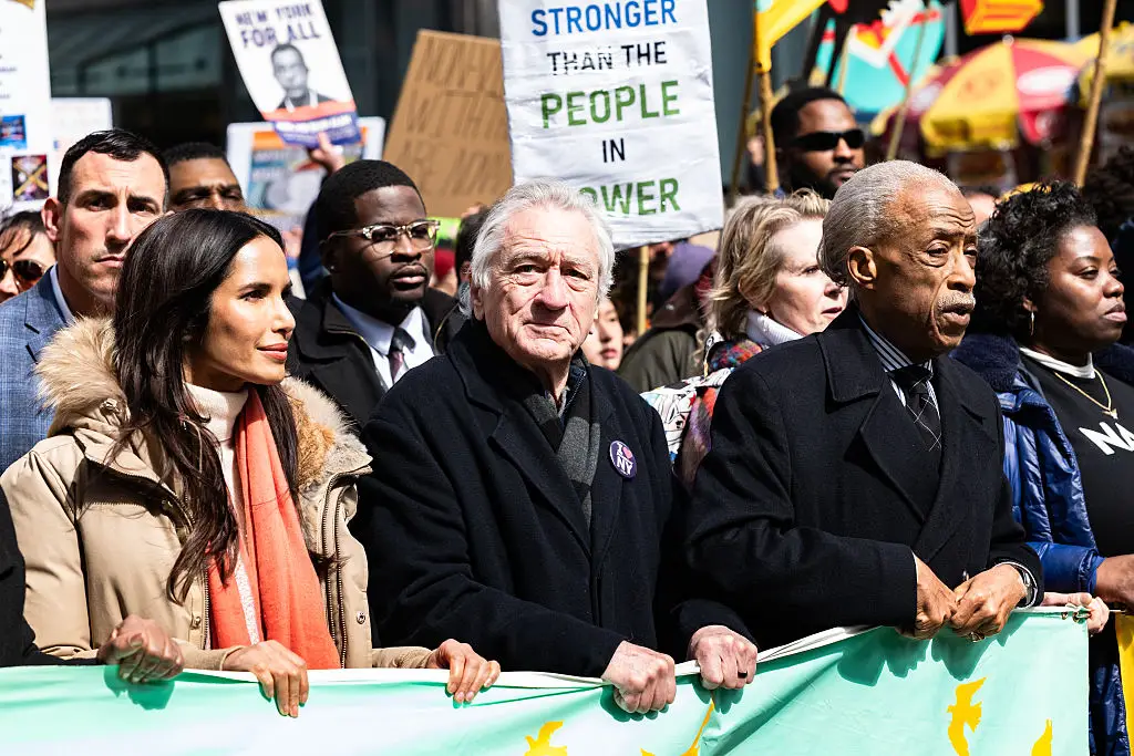 De Niro marching during the protest in New York (Jerome Gilles/NurPhoto via Getty Images)