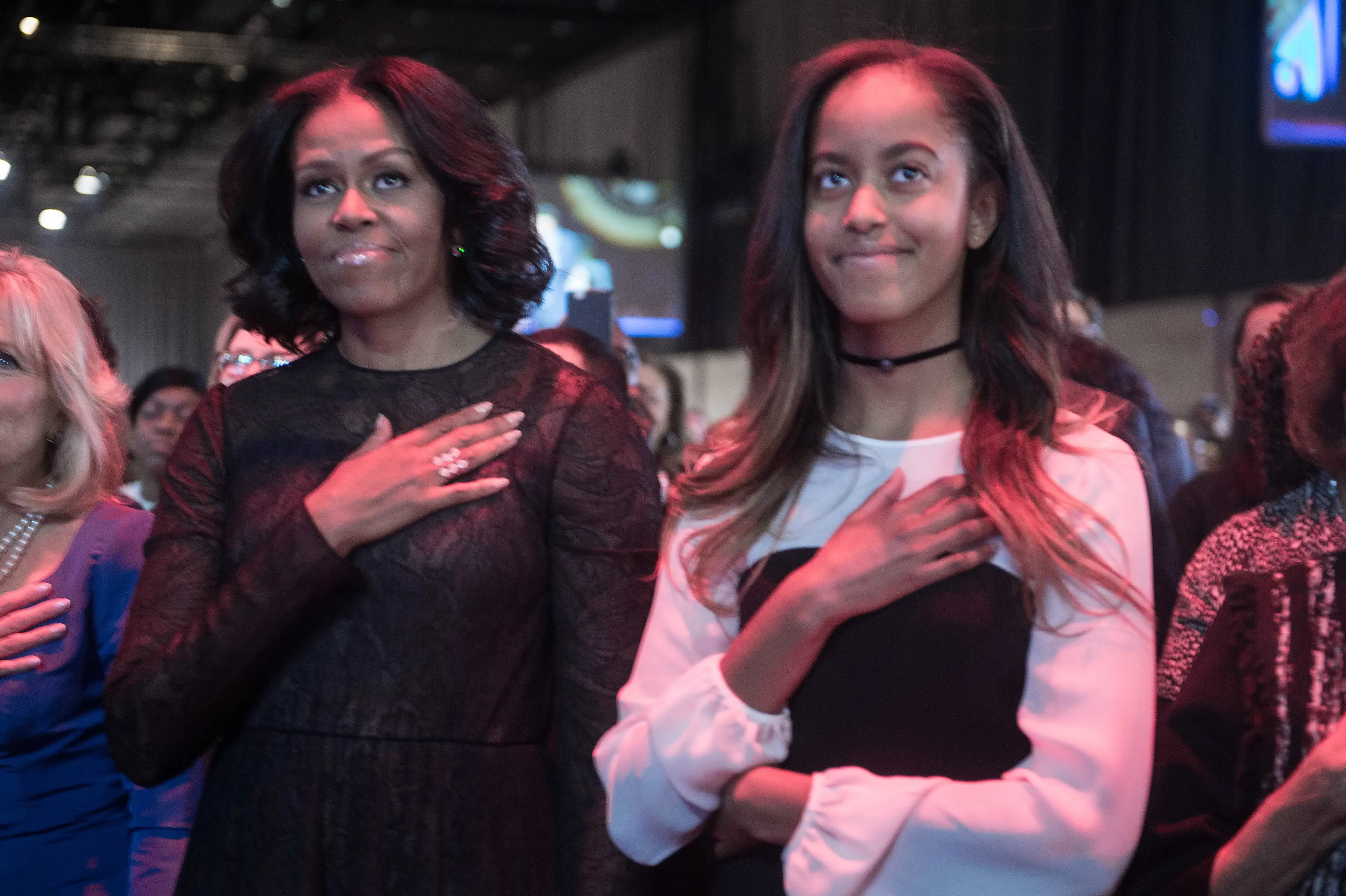 Michelle and Malia pictured in 2017 (NICHOLAS KAMM/AFP via Getty Images)