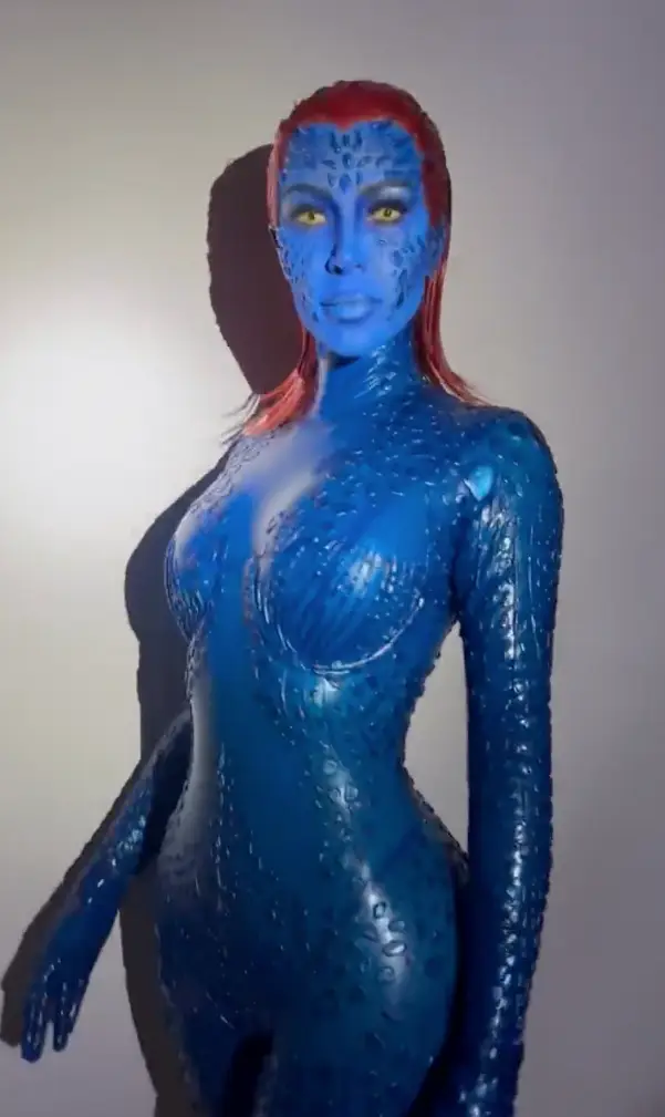 Fans think Kim Kardashian has gone on an 'audition' for a role in X-Men's MCU with her Mystique-inspired Halloween costume.