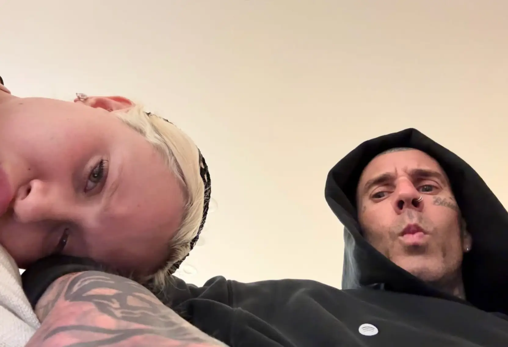 Alabama has defended her dad Travis Barker after fans criticized him following her admission that he went 'crazy in Agent Provocateur' for her (Instagram/travisbarker)