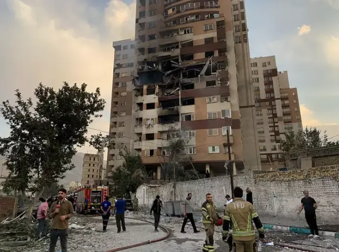 A view of a damaged building in the Iranian capital, Tehran, following an attack, on June 13, 2025 (Fatemeh Bahrami/Anadolu via Getty Images)
