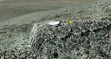 The disc on Google Maps has sparked several conspiracy theories (Google Maps/Twitter/@Ovniologia01)