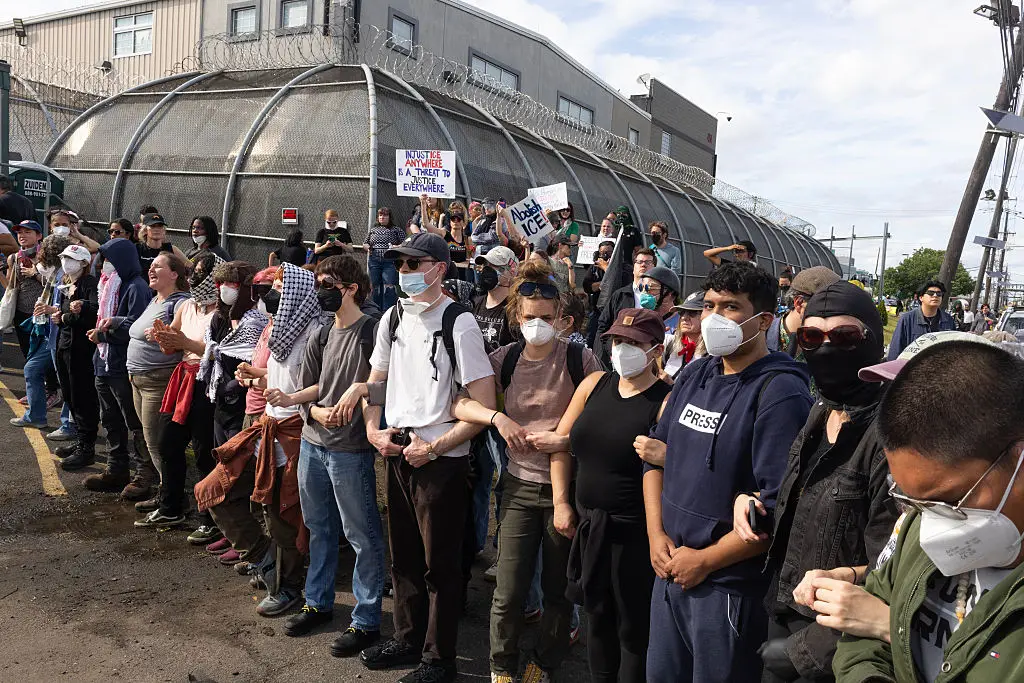 There has been ongoing protests at Delaney Hall migrant detention center (Andrew Lichtenstein/Corbis via Getty Images)