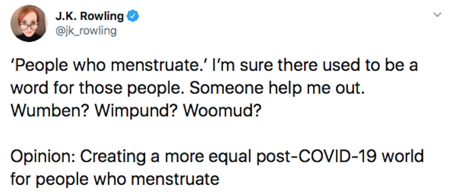 Rowling's comments have caused offence.