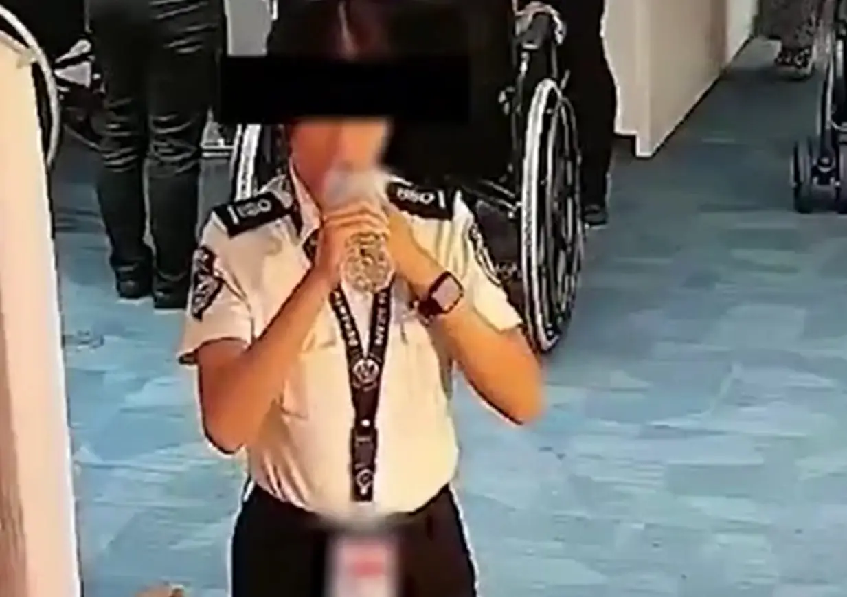 She claims that she was eating chocolate, not money.