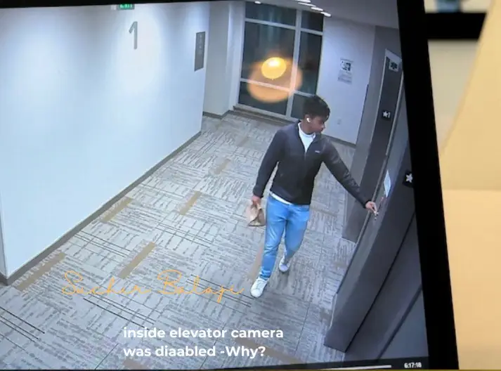 The last CCTV image of Suchir (Twitter/@RaoPoornima)