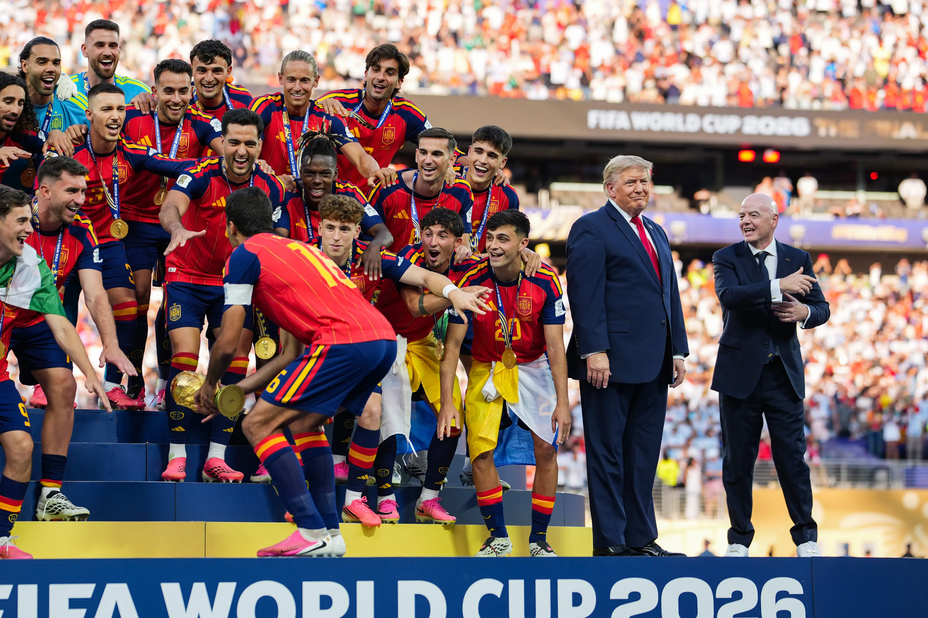 Trump was determined to remain part of the celebrations (Andrew Harnik/Getty Images)