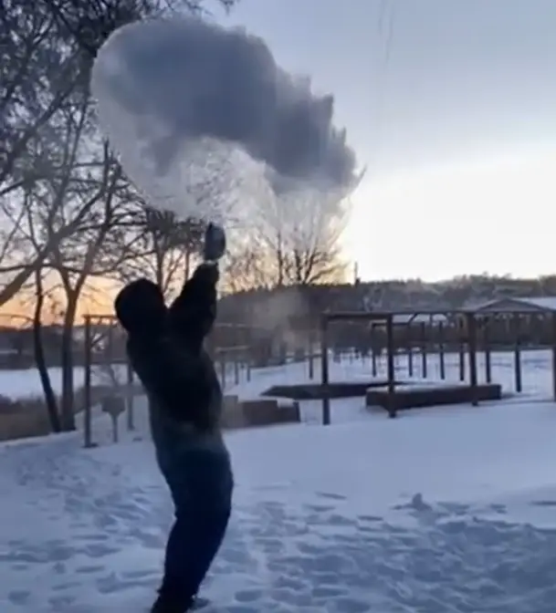 If you really must throw boiling water around please do it away from anyone.