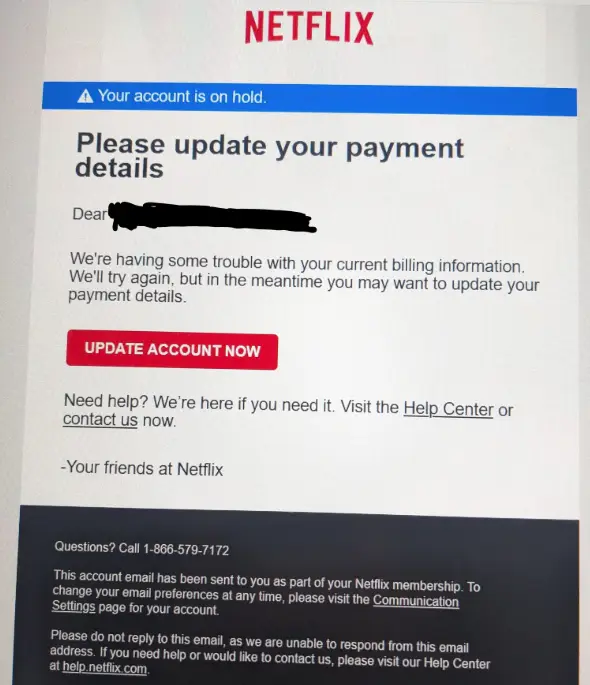 The scam email some users received recently (Twitter/@VectorRoll)