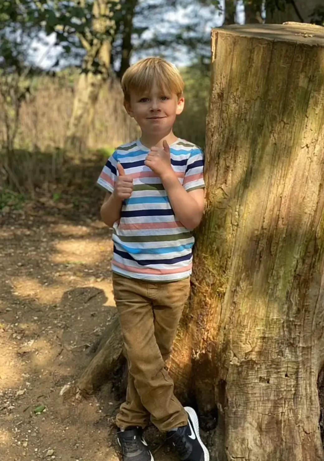 Hugh Menai-Davis was just five years old when he was diagnosed with cancer - which was first dismissed as a stomach bug (Ceri Menai-Davis)